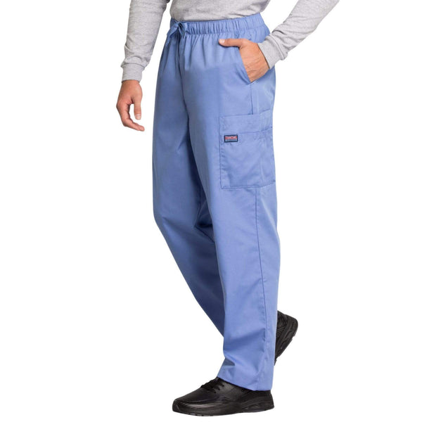 Cherokee Scrubs Pants Cherokee Workwear 4000 Scrubs Pants Men's Drawstring Cargo Ceil Blue