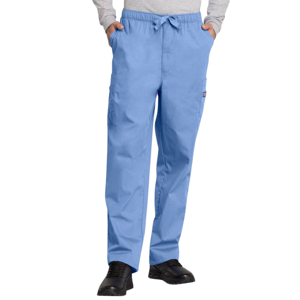 Cherokee Scrubs Pants Cherokee Workwear 4000 Scrubs Pants Men's Drawstring Cargo Ceil Blue