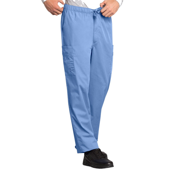 Cherokee Scrubs Pants Cherokee Workwear 4000 Scrubs Pants Men's Drawstring Cargo Ceil Blue