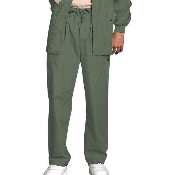 Cherokee Scrubs Pants 2XL / Regular Length Cherokee Workwear 4000 Scrubs Pants Men's Drawstring Cargo Olive