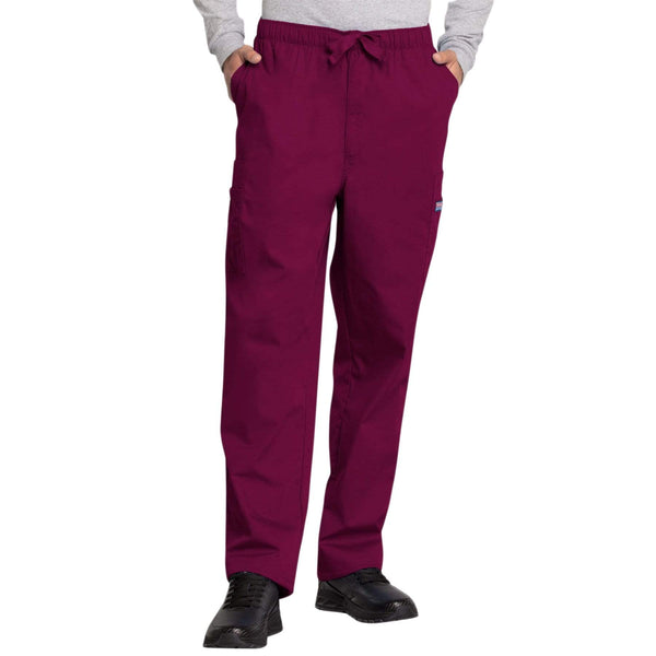 Cherokee Scrubs Pants Cherokee Workwear 4000 Scrubs Pants Men's Drawstring Cargo Wine