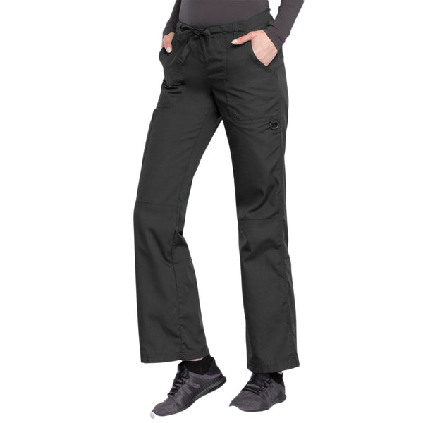 Cherokee Scrubs Pants Cherokee Workwear 4020 Scrubs Pants Women's Low Rise Drawstring Cargo Pewter