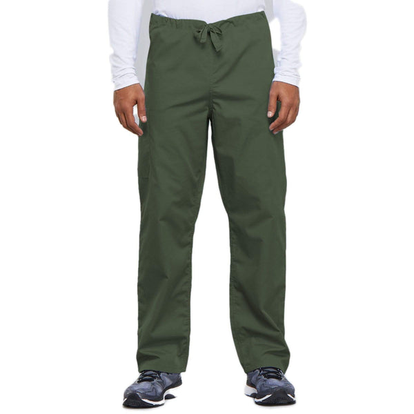 Cherokee Scrubs Pants 2XL / Regular Length Cherokee Workwear 4100 Scrubs Pants Unisex Drawstring Cargo Olive