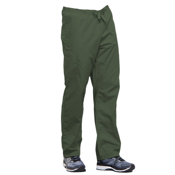 Cherokee Scrubs Pants Cherokee Workwear 4100 Scrubs Pants Unisex Drawstring Cargo Olive