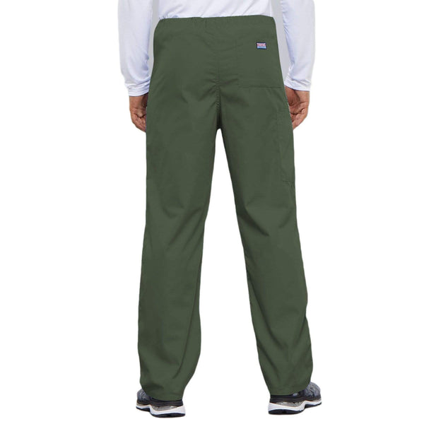 Cherokee Scrubs Pants Cherokee Workwear 4100 Scrubs Pants Unisex Drawstring Cargo Olive