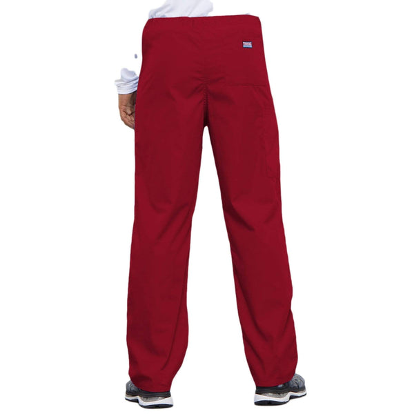 Cherokee Scrubs Pants Cherokee Workwear 4100 Scrubs Pants Unisex Drawstring Cargo Red