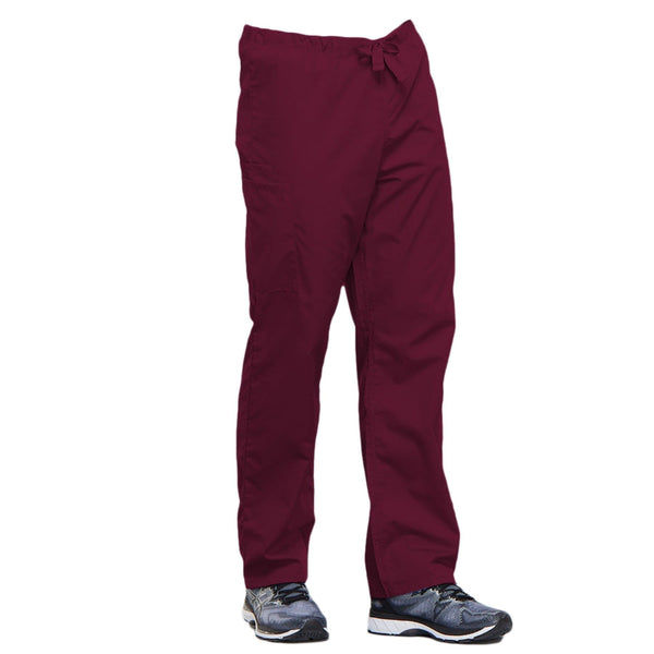 Cherokee Scrubs Pants Cherokee Workwear 4100 Scrubs Pants Unisex Drawstring Cargo Wine