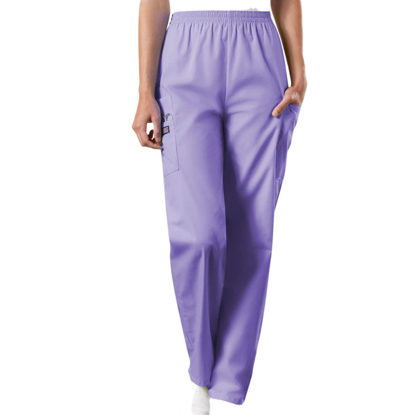 Cherokee Scrubs Pants Cherokee Workwear 4200 Scrubs Pants Women's Natural Rise Tapered Pull-On Cargo Orchid