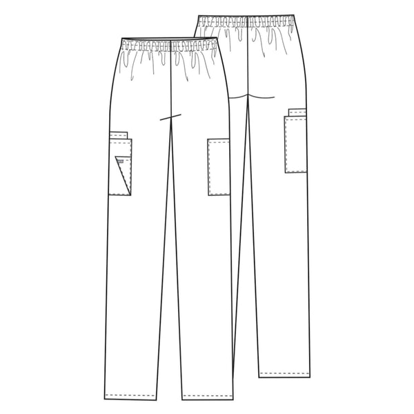 Cherokee Scrubs Pants Cherokee Workwear 4200 Scrubs Pants Women's Natural Rise Tapered Pull-On Cargo White