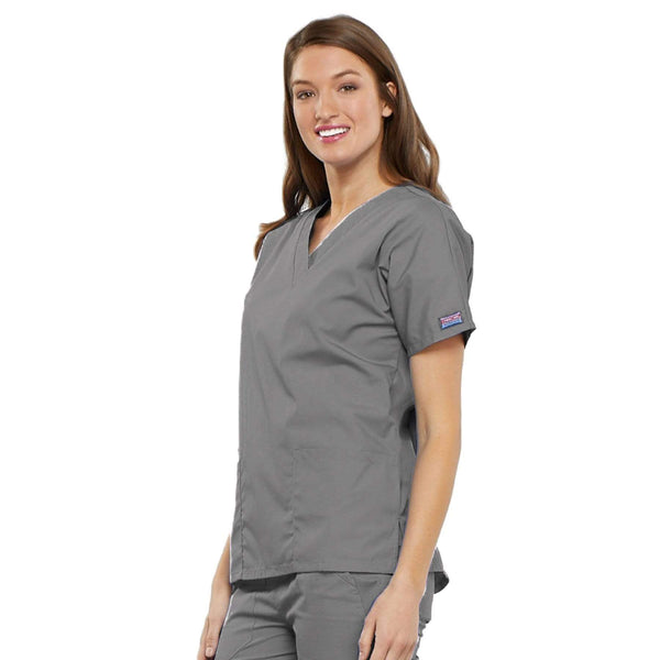 Cherokee Scrubs Top Cherokee Workwear 4700 Scrubs Top Women's V-Neck Grey