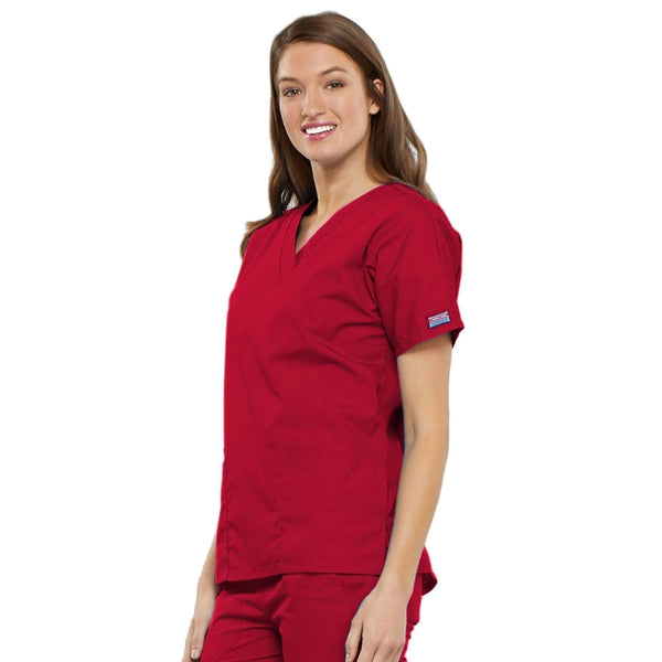 Cherokee Scrubs Top Cherokee Workwear 4700 Scrubs Top Women's V-Neck Red