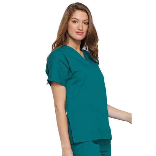 Cherokee Scrubs Top Cherokee Workwear 4700 Scrubs Top Women's V-Neck Teal Blue