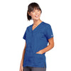 Cherokee Scrubs Top Cherokee Workwear 4770 Scrubs Top Women's Snap Front V-Neck Galaxy Blue