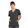 Cherokee Scrubs Top 2XL Cherokee Workwear 4770 Scrubs Top Women's Snap Front V-Neck Pewter