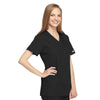 Cherokee Scrubs Top Cherokee Workwear 4801 Scrubs Top Women's Mock Wrap Tunic Black