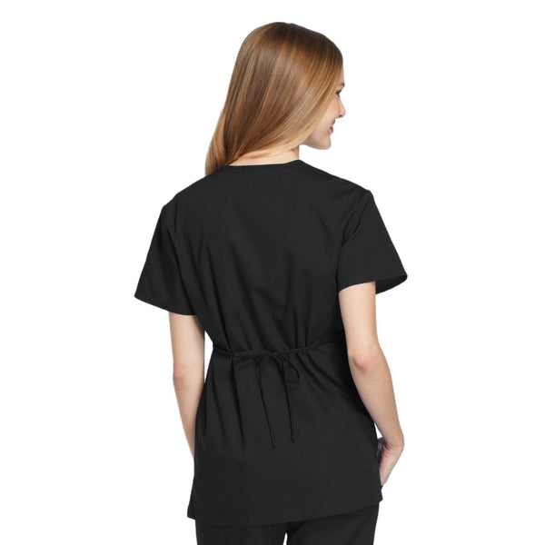 Cherokee Scrubs Top Cherokee Workwear 4801 Scrubs Top Women's Mock Wrap Tunic Black