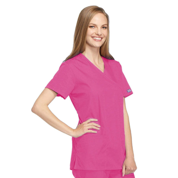 Cherokee Scrubs Top Cherokee Workwear 4801 Scrubs Top Women's Mock Wrap Tunic Shocking Pink