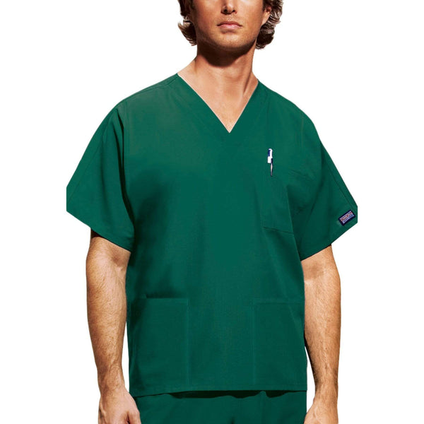 Cherokee Scrubs Top 2XL Cherokee Workwear 4876 Scrubs Top Unisex V-Neck Hunter Green