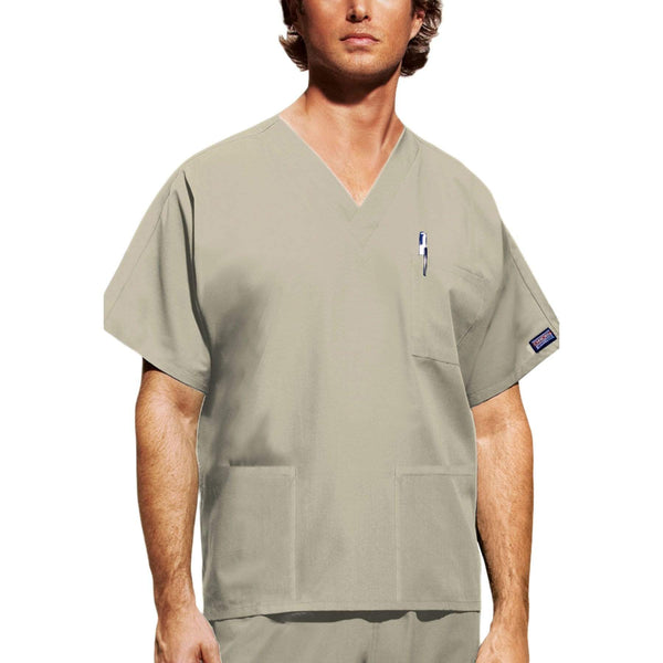 Cherokee Scrubs Top Cherokee Workwear 4876 Scrubs Top Unisex V-Neck Khaki