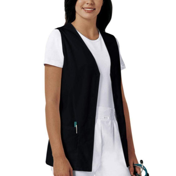 Cherokee Vests 2XL Cherokee Workwear Professionals 1602 Vests Women's Button Front Black