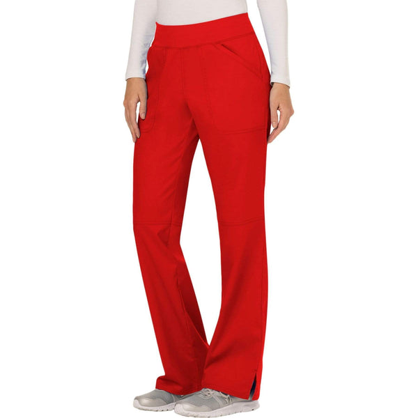 Cherokee Scrubs Pants Cherokee Workwear Revolution WW110 Scrubs Pants Women's Mid Rise Straight Leg Pull-on Red