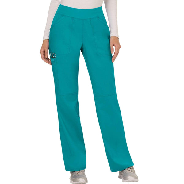 Cherokee Scrubs Pants 2XL / Regular Length Cherokee Workwear Revolution WW110 Scrubs Pants Women's Mid Rise Straight Leg Pull-on Teal Blue