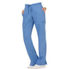 Cherokee Scrubs Pants Cherokee Workwear Revolution WW120 Scrubs Pants Women's Mid Rise Flare Drawstring Ceil Blue