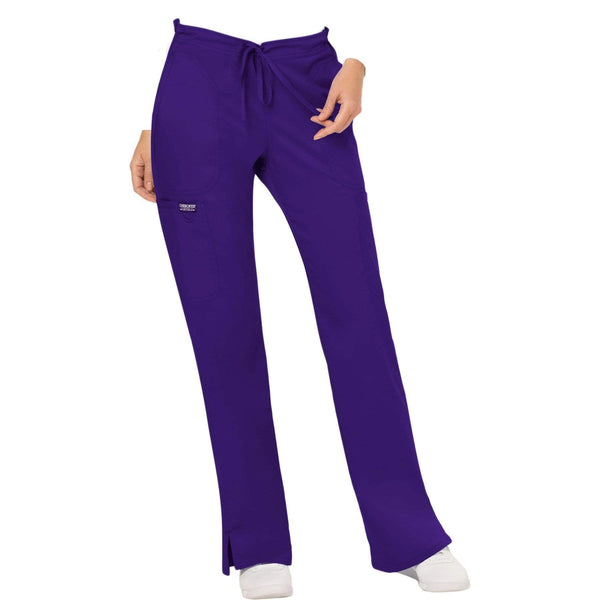 Cherokee Scrubs Pants 2XL / Regular Length Cherokee Workwear Revolution WW120 Scrubs Pants Women's Mid Rise Flare Drawstring Grape