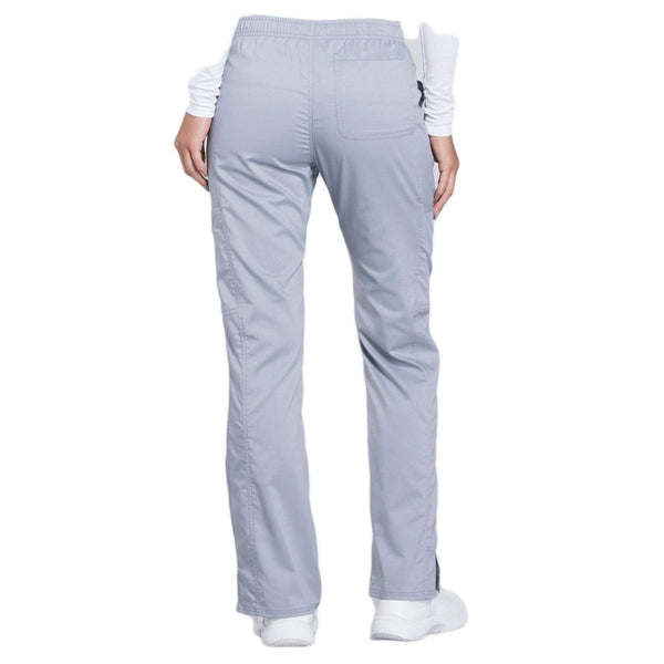 Cherokee Scrubs Pants Cherokee Workwear Revolution WW120 Scrubs Pants Women's Mid Rise Flare Drawstring Grey