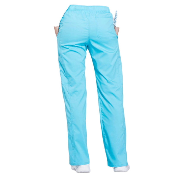 Cherokee Scrubs Pants Cherokee Workwear Revolution WW120 Scrubs Pants Women's Mid Rise Flare Drawstring Turquoise