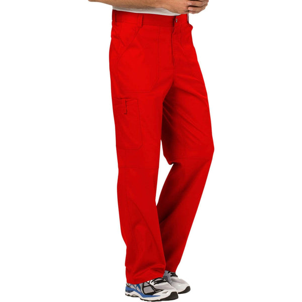 Cherokee Scrubs Pants Cherokee Workwear Revolution WW140 Scrubs Pants Men's Fly Front Red