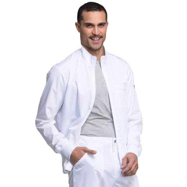 Cherokee Scrubs Jacket Cherokee Workwear Revolution WW320 Scrubs Jacket Men's Zip Front White