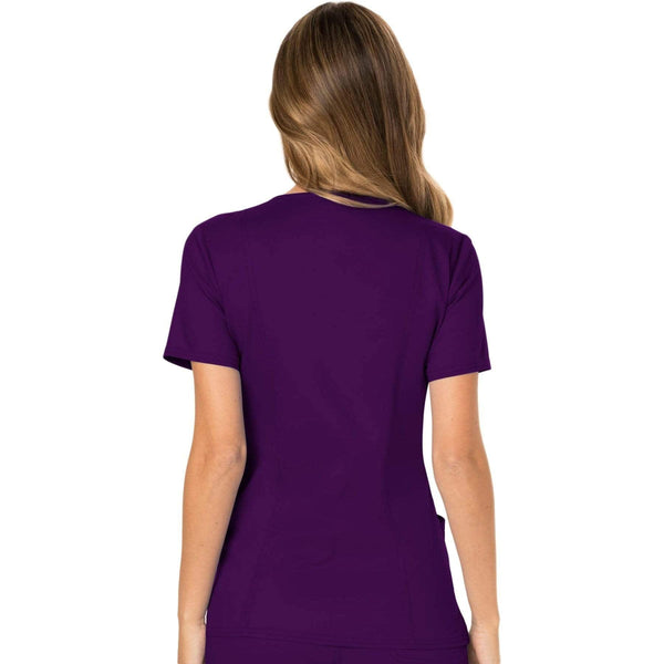 Cherokee Scrubs Top Cherokee Workwear Revolution WW610 Scrubs Top Women's Mock Wrap Eggplant