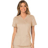 Cherokee Scrubs Top 2XL Cherokee Workwear Revolution WW610 Scrubs Top Women's Mock Wrap Khaki