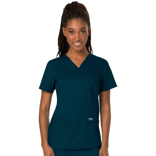 Cherokee Scrubs Top 2XL Cherokee Workwear Revolution WW620 Scrubs Top Women's V-Neck Caribbean Blue