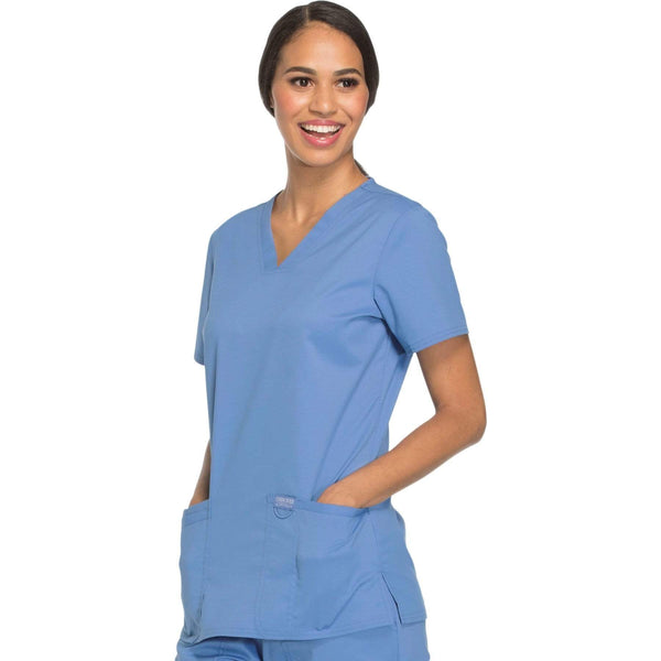 Cherokee Scrubs Top Cherokee Workwear Revolution WW620 Scrubs Top Women's V-Neck Ceil Blue