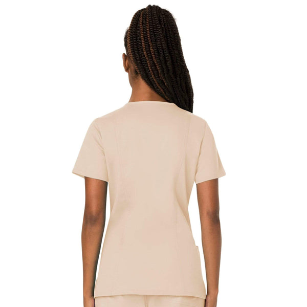 Cherokee Scrubs Top Cherokee Workwear Revolution WW620 Scrubs Top Women's V-Neck Khaki