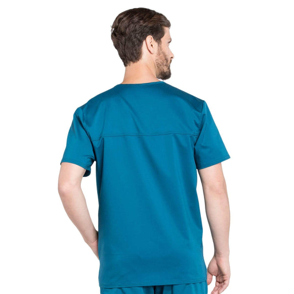 Cherokee Scrubs Top Cherokee Workwear Revolution WW670 Scrubs Top Men's V-Neck Caribbean Blue