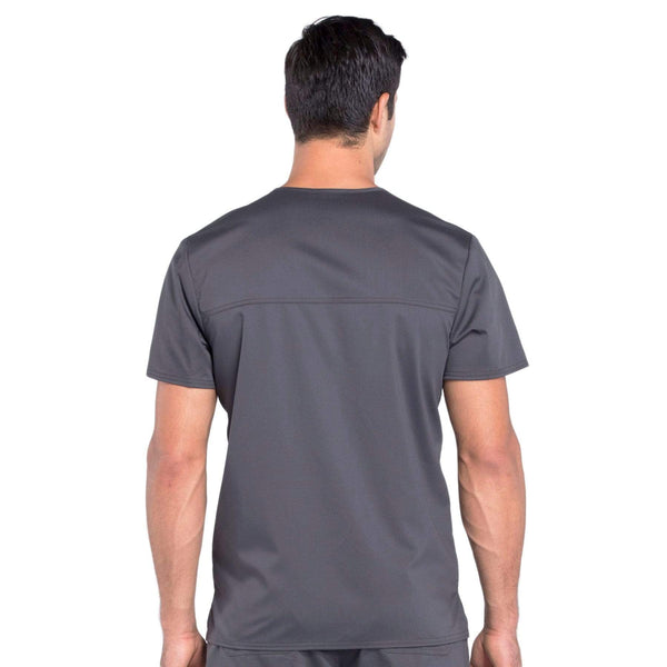 Cherokee Scrubs Top Cherokee Workwear Revolution WW670 Scrubs Top Men's V-Neck Pewter