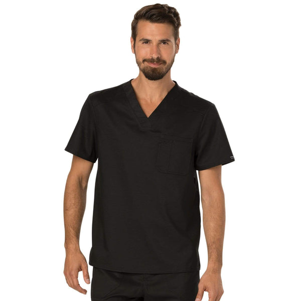 Cherokee Scrubs Top 2XL Cherokee Workwear Revolution WW690 Scrubs Top Men's V-Neck Black