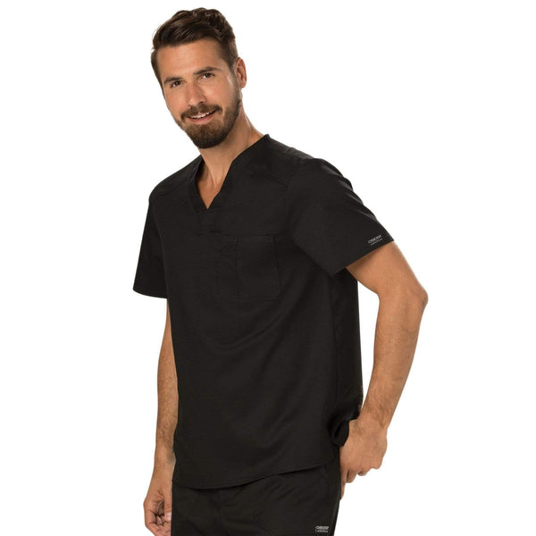 Cherokee Scrubs Top Cherokee Workwear Revolution WW690 Scrubs Top Men's V-Neck Black