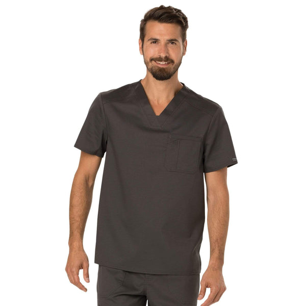 Cherokee Scrubs Top 2XL Cherokee Workwear Revolution WW690 Scrubs Top Men's V-Neck Pewter