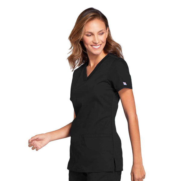 Cherokee Scrubs Top Cherokee Workwear WW645 Scrubs Top Women's V-Neck Black