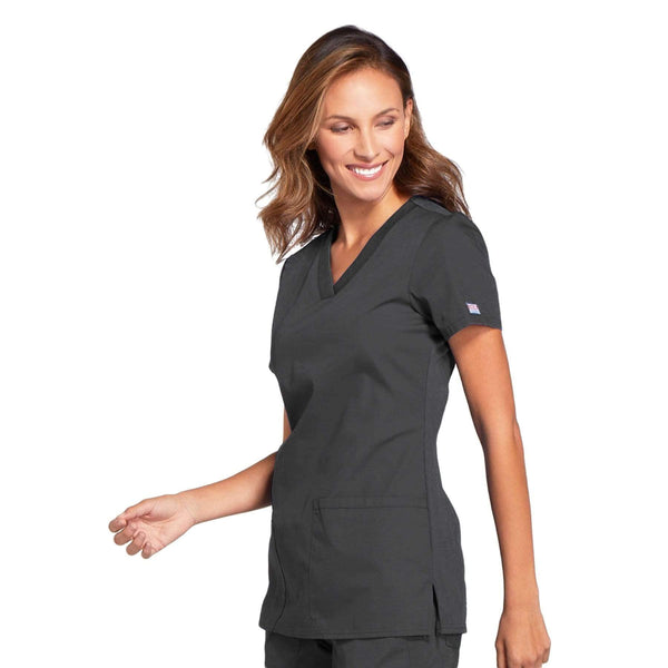 Cherokee Scrubs Top Cherokee Workwear WW645 Scrubs Top Women's V-Neck Pewter