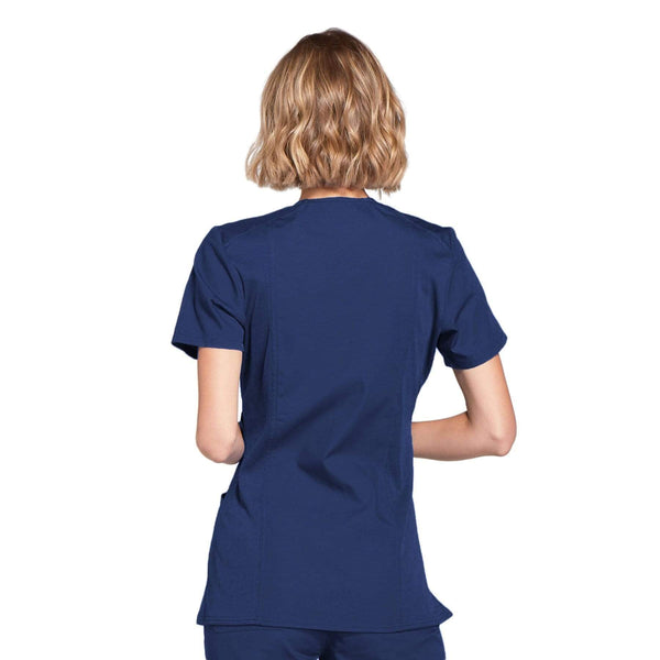 Cherokee Scrubs Top Cherokee Workwear WW650 Scrubs Top Women's Mock Wrap Navy