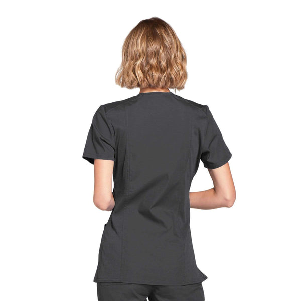 Cherokee Scrubs Top Cherokee Workwear WW650 Scrubs Top Women's Mock Wrap Pewter