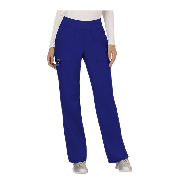 Cherokee Workwear Pant WW Revolution Mid Rise Straight Leg Pull-on Pant Galaxy Blue Pant