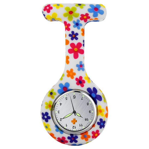 Medshop Fob Watches Flowers Silicone Nursing FOB Watch