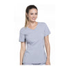 Cherokee Scrub Top Infinity Mock Wrap Top Grey Top