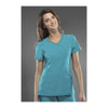 Cherokee Scrub Top Infinity Mock Wrap Top Teal Top